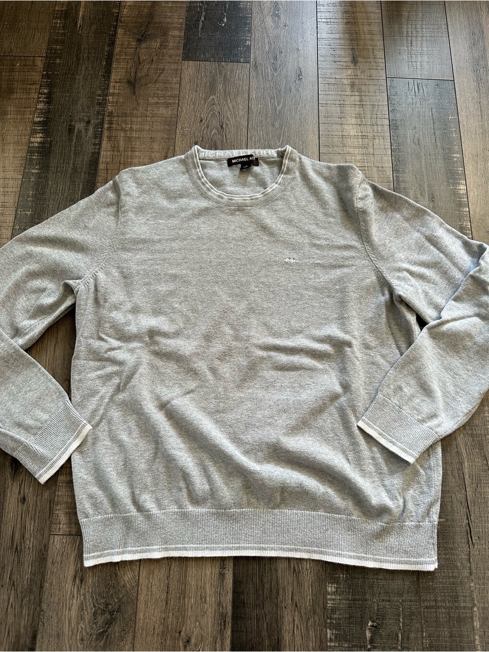 Michael Kors Men's Size Large Gray Logo Crewneck Sweater